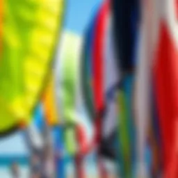 Vibrant display of various sport kites
