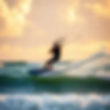 Kiteboarder executing advanced techniques while maintaining control