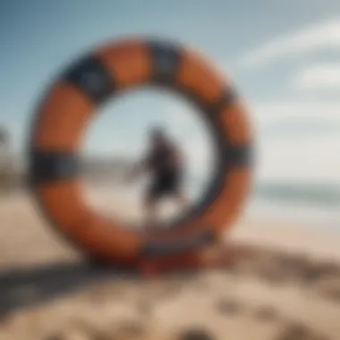 Aero Trainer Inflatable showcased on a beach