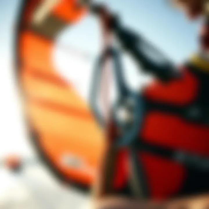 Detailed view of a well-maintained kite and equipment