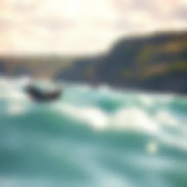 A beginner kiteboarder practicing launching techniques