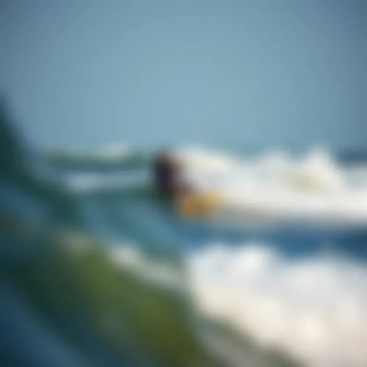 Kiteboarder expertly navigating waves during high tide in Beverly.