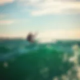 Kiteboarding in Buzzards Bay A kiteboarder gliding across the waves of Buzzards Bay