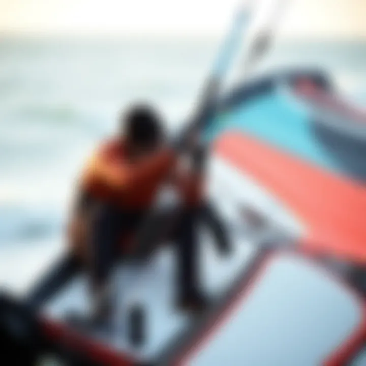 Maintenance of Cabrinha Contra 15M Kite User performing maintenance on Cabrinha Contra 15M kite