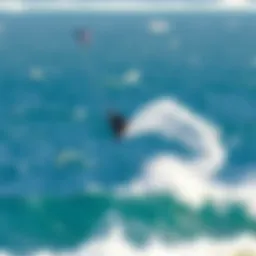 Cabrinha kite soaring above the ocean waves