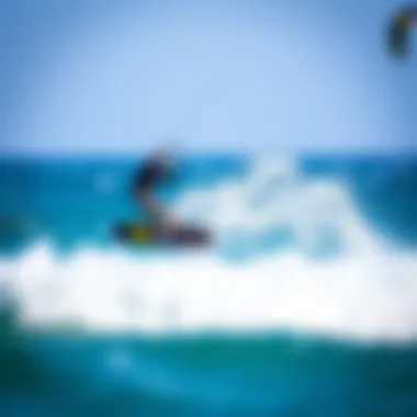 Kiteboarder riding with Cabrinha Switchblade 12m in various conditions