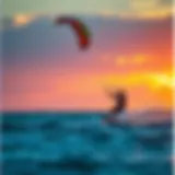 Cabrinha Switchblade 14m Riding at Sunset Cabrinha Switchblade 14m in action against a vibrant sunset