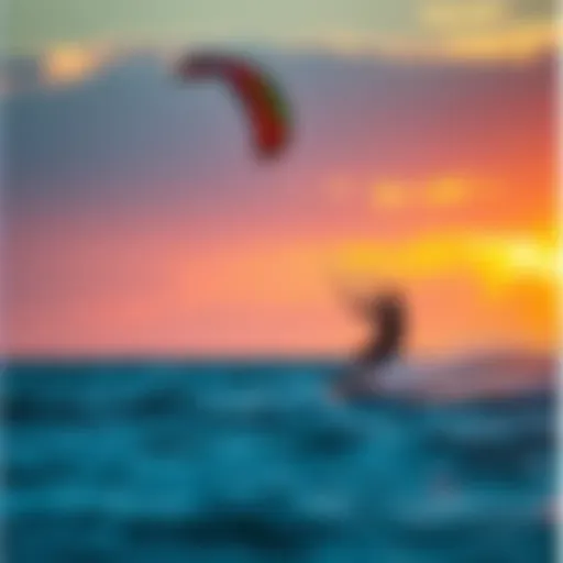 Cabrinha Switchblade 14m Riding at Sunset Cabrinha Switchblade 14m in action against a vibrant sunset