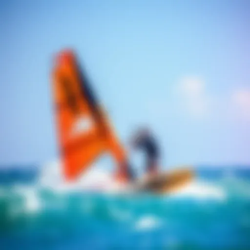 Cabrinha Wing Board in Action Dynamic action shot of the Cabrinha Wing Board in use on a vibrant ocean