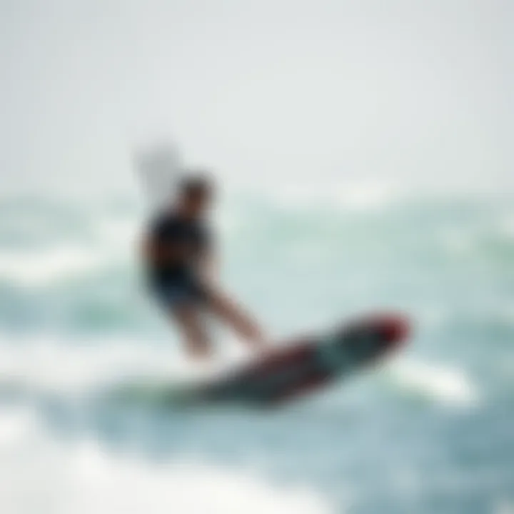 Cabrinha X3 Performance on Water Cabrinha X3 kiteboard in action on the water, highlighting its performance in dynamic conditions.