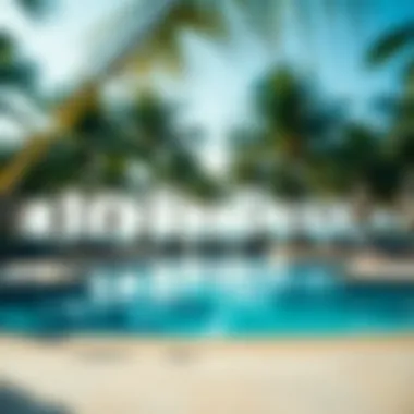 Luxurious pool area surrounded by palm trees