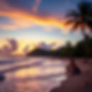 Stunning view of Coconut Bay Beach at sunset