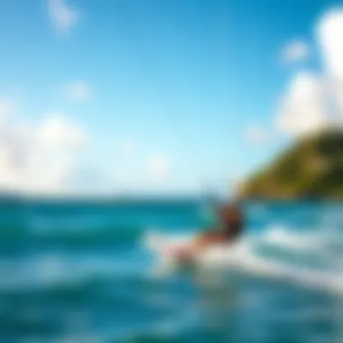 Kiteboarding Adventure in St. Lucia Adventurous kiteboarding on the Caribbean waters