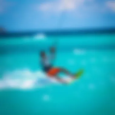 Kiteboarding Adventure at Coconut Bay Thrilling kiteboarding activity in the azure waters