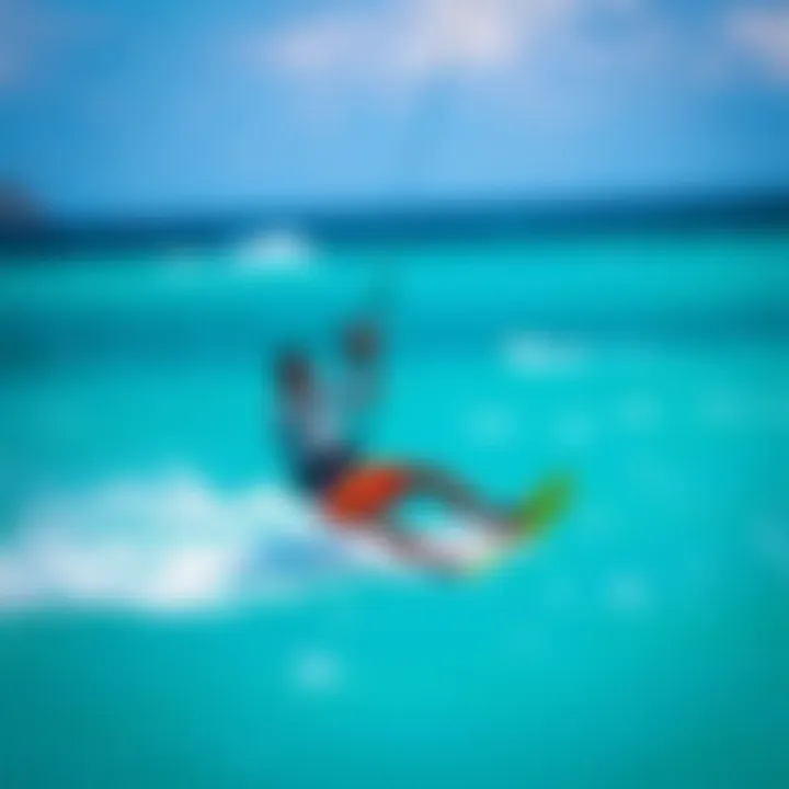 Kiteboarding Adventure at Coconut Bay Thrilling kiteboarding activity in the azure waters