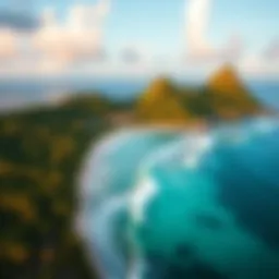 Aerial view of Coconut Bay Resort showcasing its lush landscape and pristine beach.