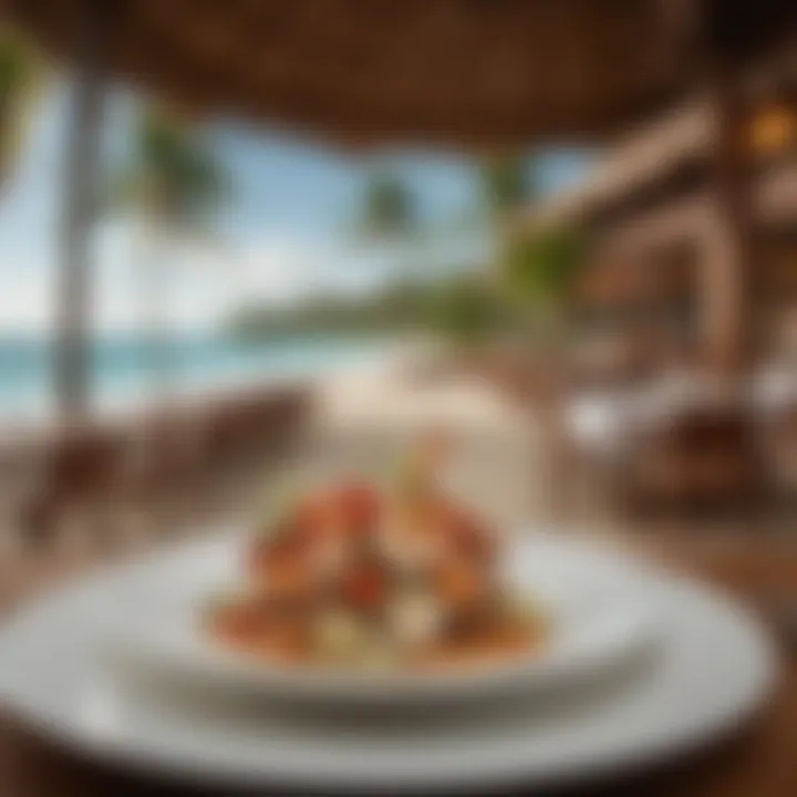 Gourmet dining experience at Coconut Bay Resort's restaurant