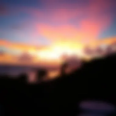 Sunset View from Coconut Bay Serene sunset view from Coconut Bay, capturing the beauty of the Caribbean evening sky.