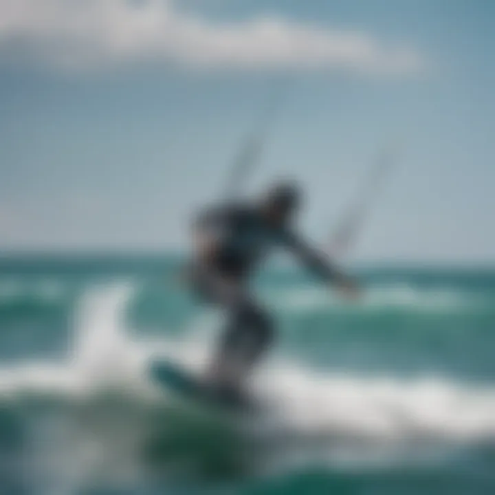 A kiteboarder riding the waves with a GoFoil wing, capturing the essence of water sports.