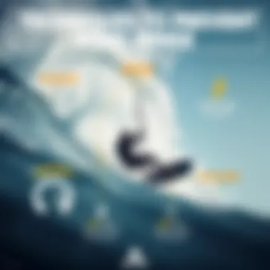 Techniques to Prevent Wind Dings An infographic illustrating techniques for preventing wind dings in kiteboarding