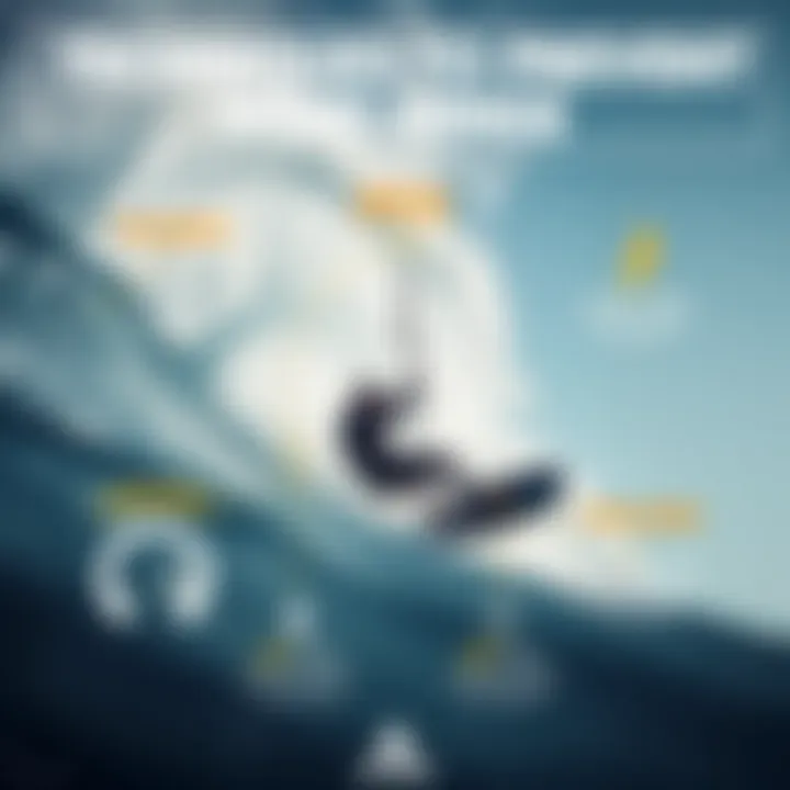 Techniques to Prevent Wind Dings An infographic illustrating techniques for preventing wind dings in kiteboarding