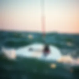 Detailed view of a high-performance foil board designed for kiteboarding