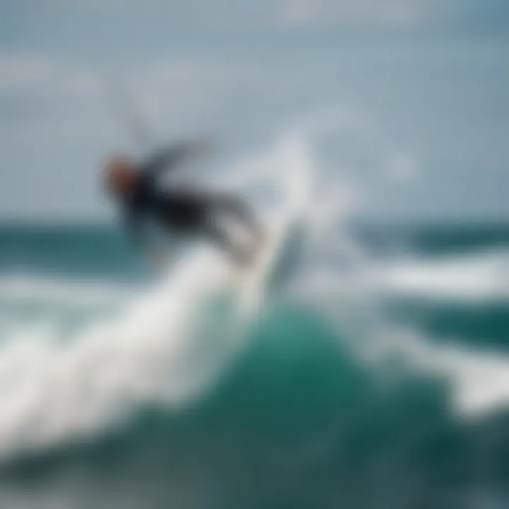 An expert kiteboarder performing a thrilling jump above the waves, highlighting advanced techniques in action