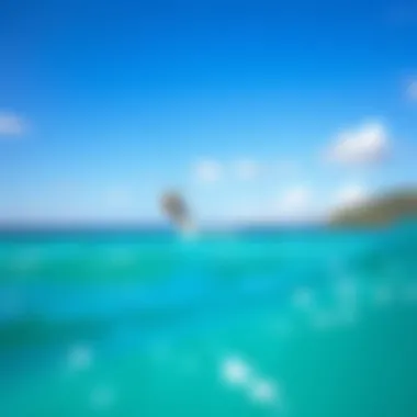 Breathtaking kiteboarding location with clear blue waters