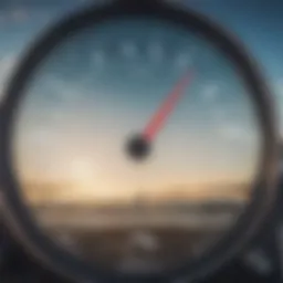 Wind meter showing varying wind speeds