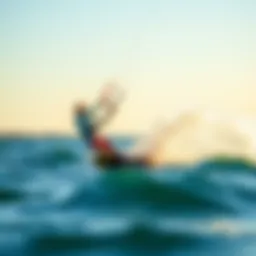 Vibrant kiteboarding action on nearshore waters