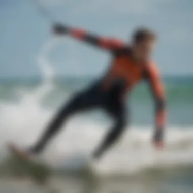 Kiteboarders demonstrating the fit and flexibility of wetsuits