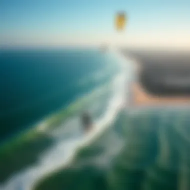Aerial View of Kite Surfing Destination An aerial view of a popular kite surfing destination