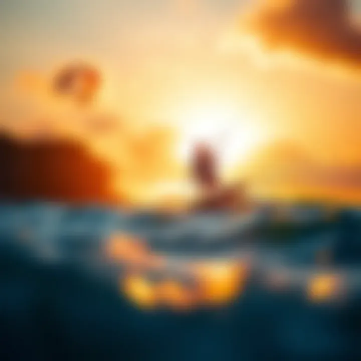 Kite Surfing at Sunset A breathtaking kite surfing scene at sunset