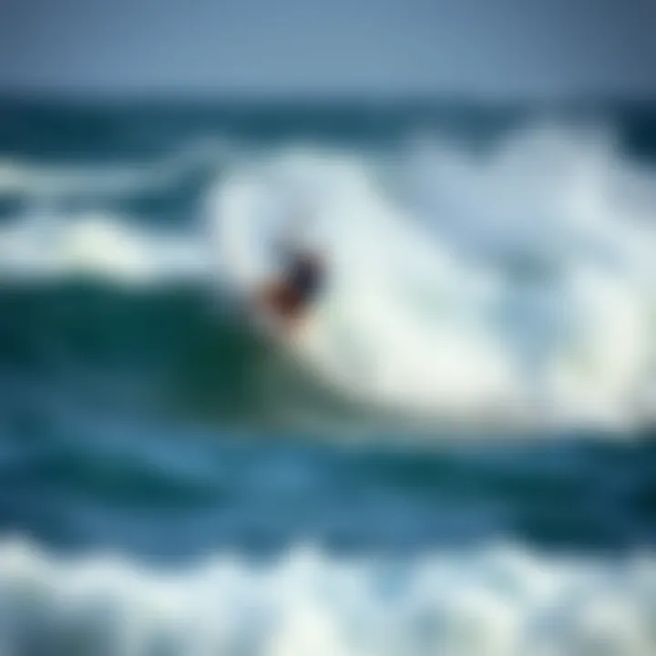 Navigating Waves with Optimal Wind Kiteboarder navigating waves under ideal wind conditions