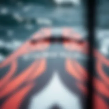 Detailed close-up of Cabrinha foil board design