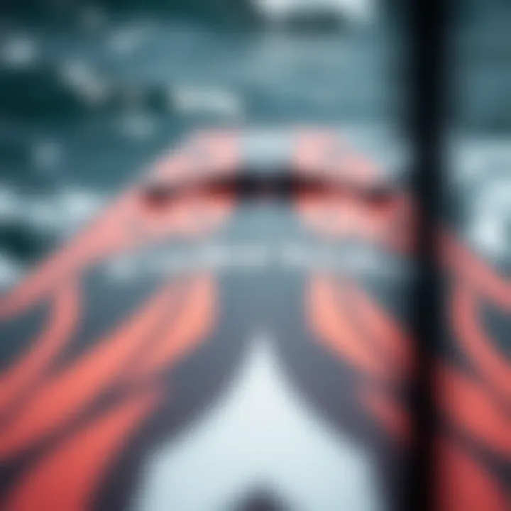 Detailed close-up of Cabrinha foil board design