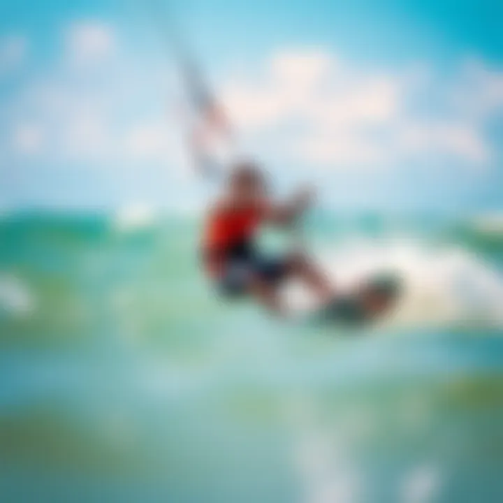 Local Kiteboarding School Offering Lessons in Diani Local kiteboarding school in action