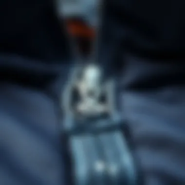 Close-up of a drysuit zipper showcasing wear and tear