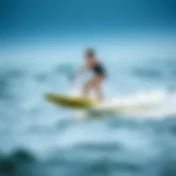 Dynamic electric hydrofoil surfboard gliding over water