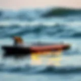 Sleek design of an electric lay down surfboard