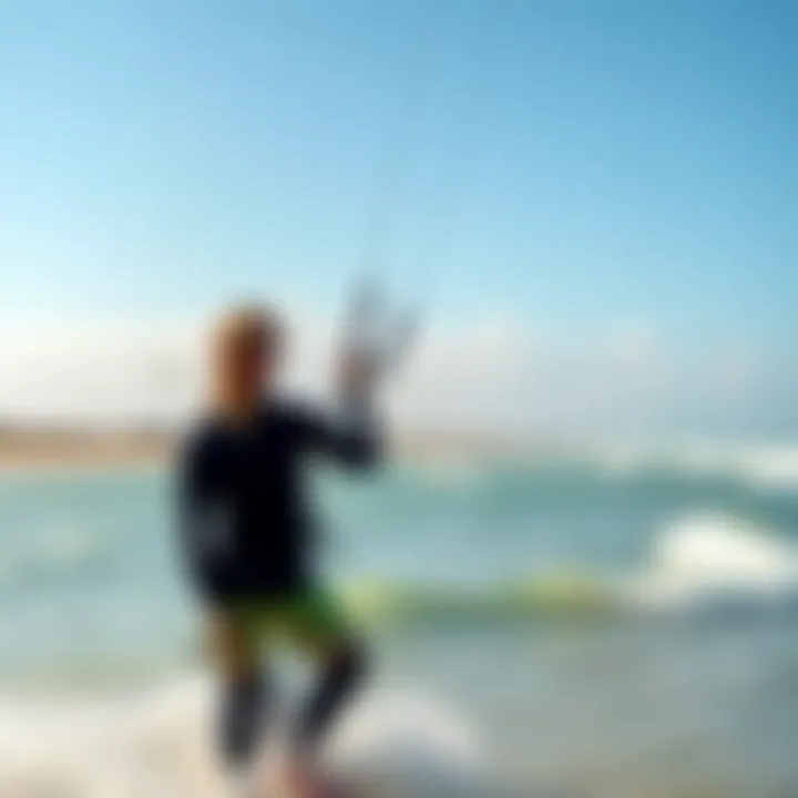 A serene beach view illustrating favorable wind conditions for kiteboarding