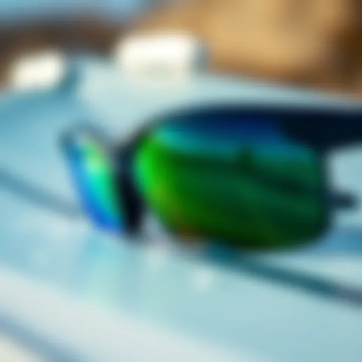Sunglasses for Aquatic Activities Close-up of sunglasses designed for aquatic activities