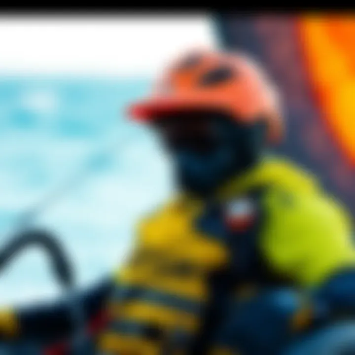 Essential Kite Surf Safety Equipment Safety gear including helmet and impact vest for kite surfing