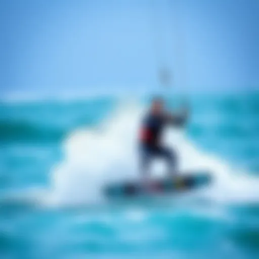 High-Performance Wetsuit in Action Kiteboarder showcasing a high-performance wetsuit in action