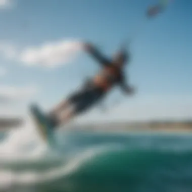 A vibrant kiteboarding scene showcasing various kites in action against a clear blue sky