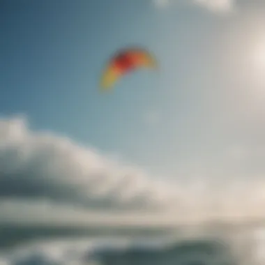 Dynamic aerial view of a blank kite soaring through the sky