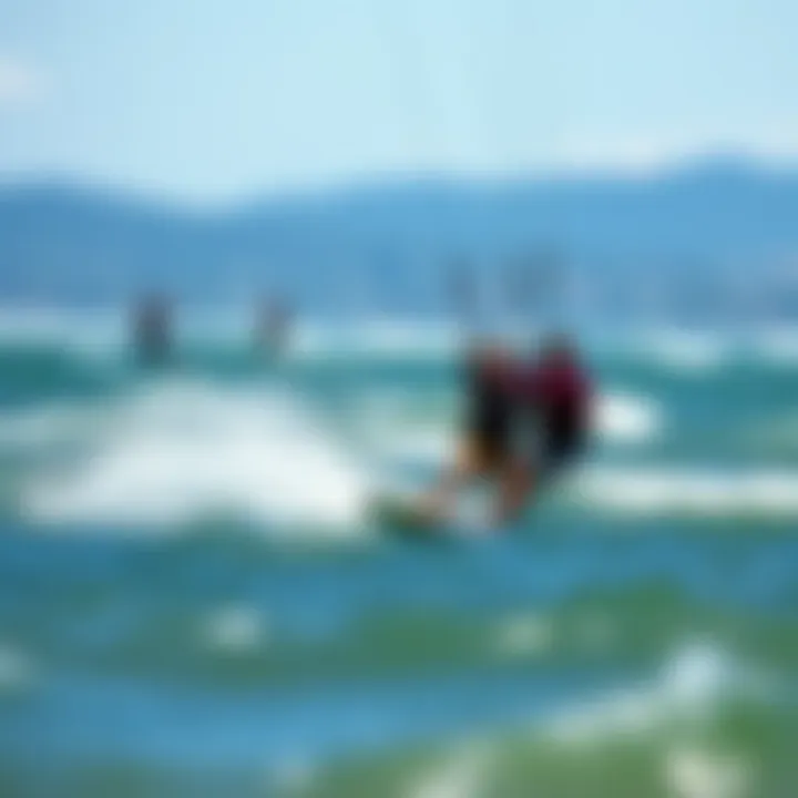 Participants enjoying a kiteboarding festival