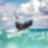 The Branson Slingshot in Action A captivating view of the Branson Slingshot soaring over waves