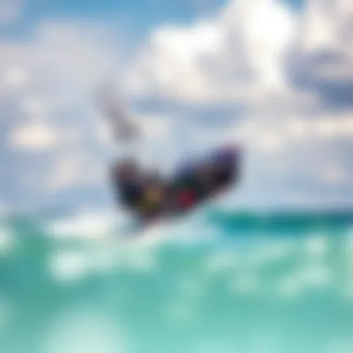 The Branson Slingshot in Action A captivating view of the Branson Slingshot soaring over waves