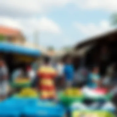 Local Market Reflecting Cabarete's Cultural Richness A vibrant local market in Cabarete, illustrating the cultural richness of the area.